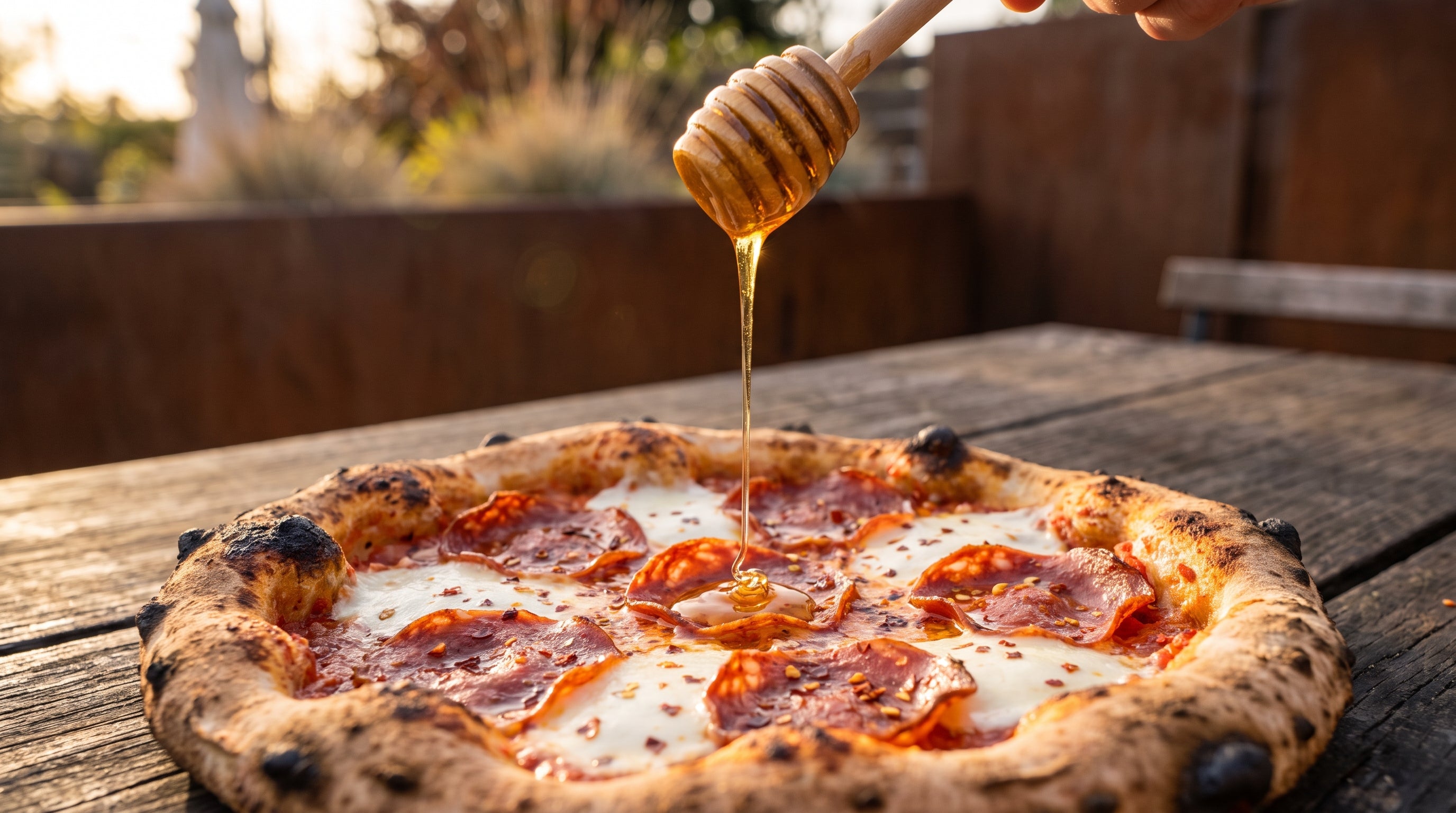 Soppressata pizza with hot honey drizzle - Arteflame Pizza Oven Kit